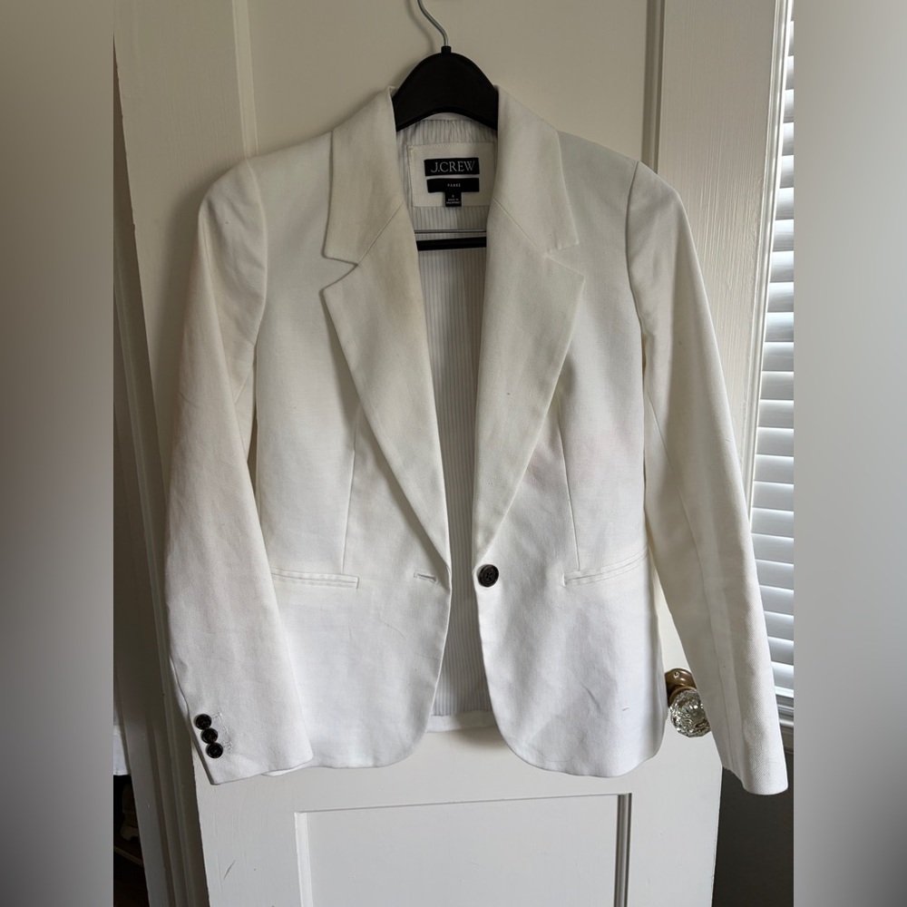 J. Crew Women's White Parke Stretch Line  Blazer